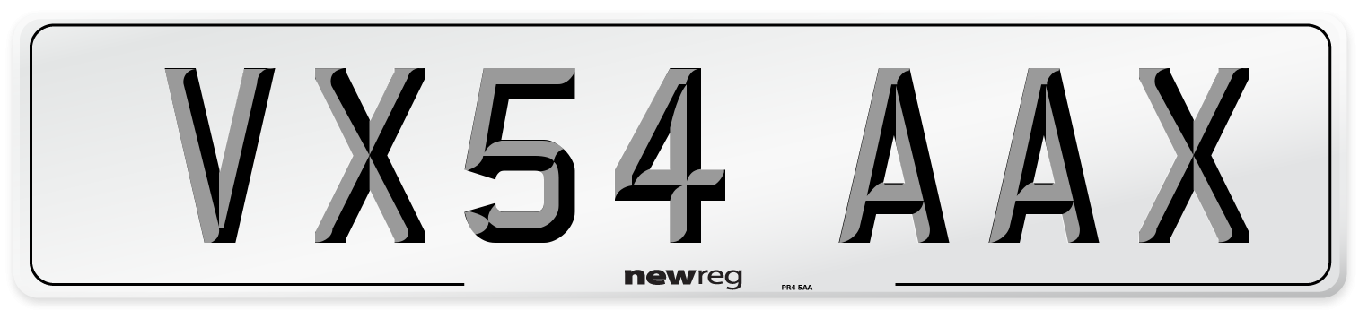 VX54 AAX Number Plate from New Reg